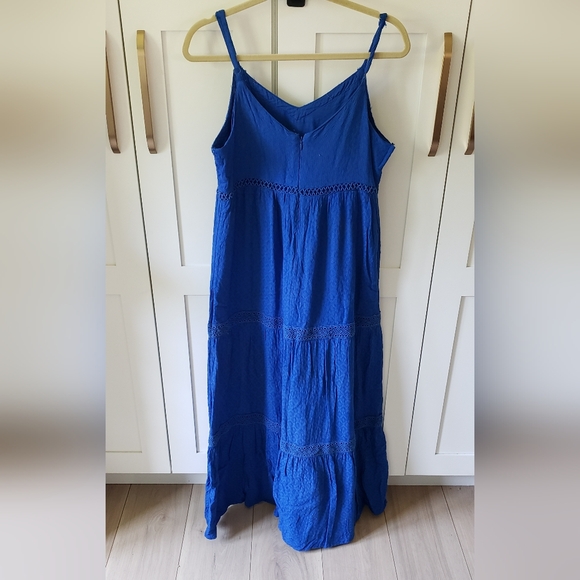 Joie Dress Womens L White Cotton Maxi Tiered Crochet Insert Sleeveless - Picture 3 of 3